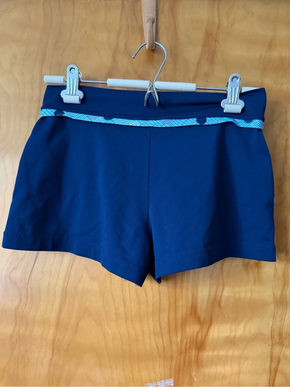 adidas Women’s Navy Athletic Shorts Size Small Blue Trim Running Training Gym